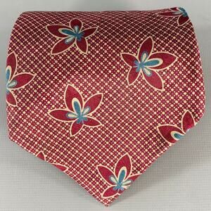 GIORGIO ARMANI Burgundy Taupe Abstract Floral Silk Tie